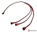 Produktbild shakmods 4 Pin PWM Fan zu 3 Wege Y Splitter 60 cm rot Ärmeln Verlängerungskabel