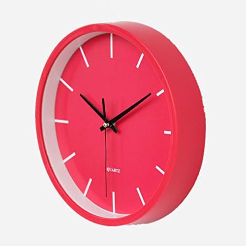 Benefitsheen 10" Non-Ticking Silent Wall Clock with Glass Cover Modern and Nice Design for Living Room Large Kitchen Wall Clock Battery Operated (Red)