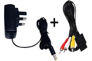 CHILDMORY AC Power Supply Adapter with AV Cable for SNES Console-Black