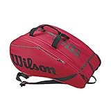 Content: 1 x Wilson Bolsa de pádel, Rak Pak, hasta 6 palas, dimensiones: 61 x 30 x 30 cm, peso: 0.83 kg, color: rojo/negro, WRZ618100