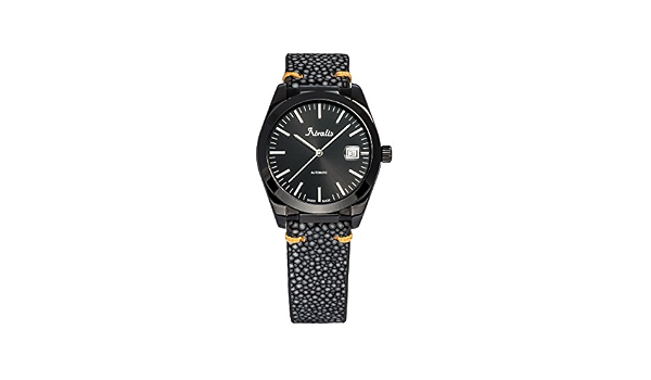 Rivalis Black Magic - Orologio da polso uomo con cinturino in  pelle,meccanismo automatico svizzero,vetro zaffiro alta resistenza (Oro) :  Amazon.it: Orologi