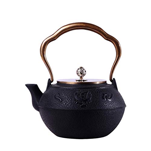 Preisvergleich Produktbild WTDlove Eisernen Topf Eisen Teekanne japanische Kupfer Deckel Rosefinch Gusseisen Topf unbeschichteten Roheisen Teekanne Kungfu Teeservice Hand 1,2 L