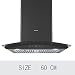 Elica Kitchen Chimney - Wall Mounted Range Hood 60 CM Size, 1100 M3/Hour Suction Capacity, 4 Speed Touch Control with 2 Baffle Filter and 2 LED Lamps - Black Colour (TNT 4S BF 60 TOUCH NERO) RS.13290.00