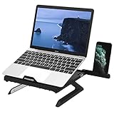 MoKo Support d'ordinateur Portable, Support pour Ordinateur Multi-Angle Réglable pour Ordinateur Portable Antidérapant pour MacBook Pro Air, Surface Laptop, Notebook (10 Pouces - 15 Pouces) - Noir