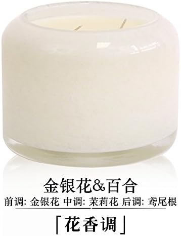 JJALZ Handmade Glass Scented Candle Cup Table Romantic Fragrance Soy Wax Medium And Small,Honeysuckle Lily C