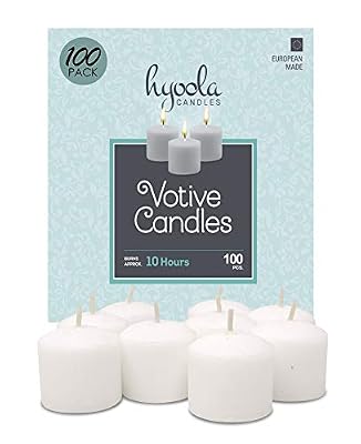 Hyoola Lot de 100 Bougies votives Blanches