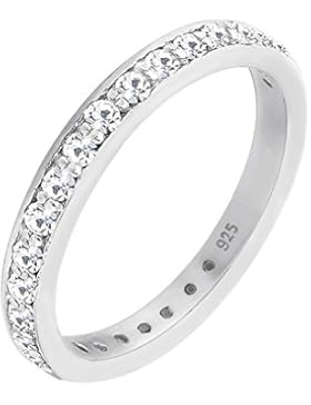 Elli Damen Bandring 925 Sterling Silber Swarovski Kristall
