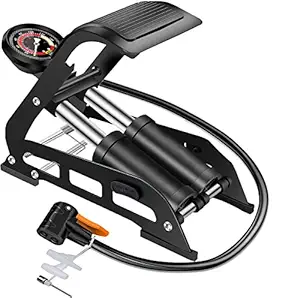 EPAuto Dual Power Double Barrel Floor Foot Pump, Portable Air Pump / Tire Inflator