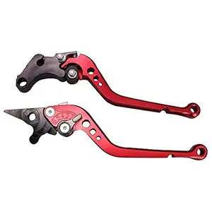 Allextreme AX-LEV63 Clutch Brake Lever Heavy Duty 6 Positions Adjustment for Triumph Tiger (Red, 2 Pcs)