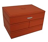 Material: Feinsynthetik SCHMUCKKASTEN MODULO ORANGE 20043-3 SCHMUCKKOFFER SCHMUCKTRUHE FRIEDRICH LEDERWAREN