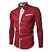 Produktbild HSLManner Baumwoll Mischung Teil Striped Langarm-Shirt-Rot, asiatischen L