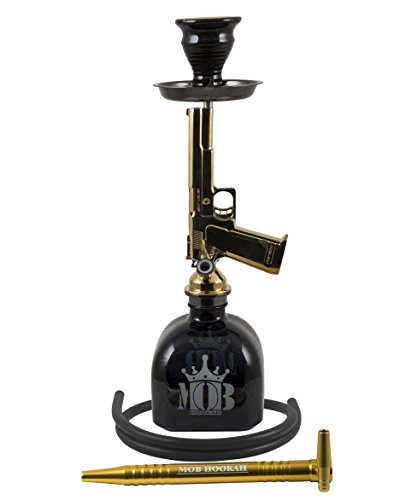 Mob Pistol Hookah - Pistola para Pipa de Agua (45 cm), Color Dorado