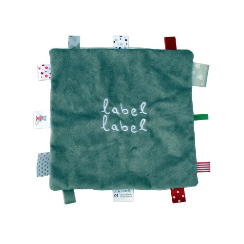 Preisvergleich Produktbild Label-Label Schmusetuch "Square" - grau / weiß