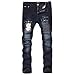 Produktbild Geili Herren Designer Jeans Hose Basic Stretch Jeanshose Hochverschleißfest Straight Denim Hose Männer Vintage Used Look Destroyed Gesteppt Denim Pants Übergrößen Cargohose Arbeitshose