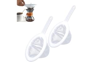 Lxtness Sieb Fein, 2 Stück Feines Sieb Mit Griff 200/400 Mesh Haarsieb Küche Netzsieb Ultrafeines Trichterfilte Haushaltssieb Handsieb für Saft, Milch, Kaffee