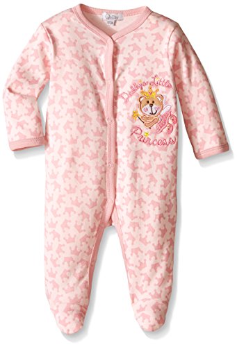 Quiltex Baby Girls' "Daddy's Little Princess" Footed Coverall - pink, 6 - 9 months