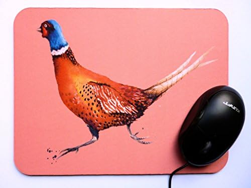 Artist Mouse Mat Printed with a Running Pheasant Design by Maria Moss
