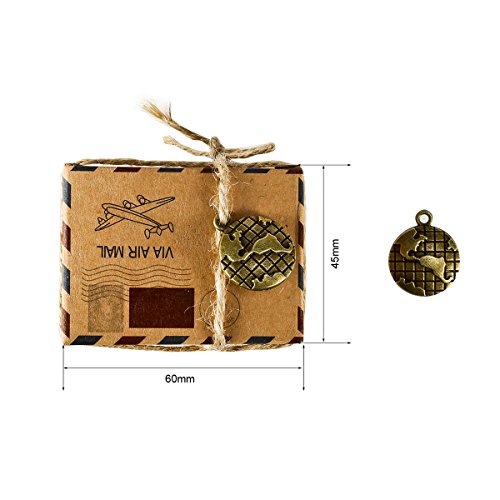 Foonii 50pcs Retro Kraftpapier Süßigkeit GeschenkBox Karton, Schokolade Kasten Hochzeits Dekoration Hochzeit Taufe Decoration Hochzeit GeschenkBox Brautparty Jubiläum Hochzeit Geburtstagsfeier Praline box - 4