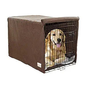 My Doggy Place Ultra Absorbent Microfiber Chenille Small Dog Crate Cover for Pets, Durable, Washable Kennel Protector Privacy Shield (36 x 24 x 24, Brown)