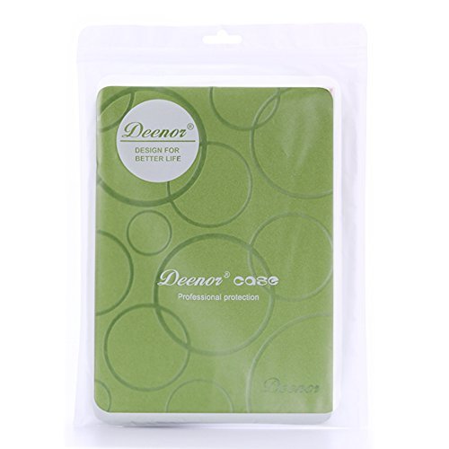 iPad Air 2 Hülle, Deenor Colour Series Premium PU Leder Ultra Slim Light Weight Auto aufwachen / Schlaf Funktion Schutzhülle Hülle für Apple iPad Air 2 iPad 6. (Green circles) - 8