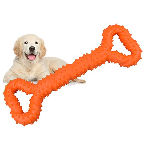LANYUKEJI Duros Juguetes morder para Perros, 13 Pulgada Goma Juguete Forma de Hueso con Superficie Convexa Resistente Juguetes interactivos para Cachorro de Perros pequeños medianos y Grandes