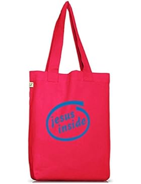 Shirtstreet24, Jesus Inside, christlicher Jutebeutel Stoff Tasche Earth Positive (ONE SIZE)