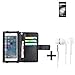 Price comparison product image TOP SET: Wallet Case Flip Cover for Gigaset GS370 Plus with integrated screen guard, black + in ear headphones - k-S-Trade (TM)