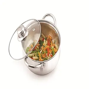 Warmeo Tri Ply Cookware Induction Base Stainless Steel Casserole, 2000ml, 1Pcs, Silver