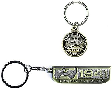 3D Bronze Metal Badge 75 Anniversary 1941 Keychain for Jeep Wrangler Enthusiast Accessories