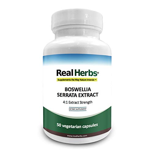 Real Herbs Boswellia Serrata 4: 1 Extracto de 700 mg con 5 mg de BioPerine (potenciador de la biodisponibilidad natural para una mejor absorción) - 50 cápsulas vegetarianas