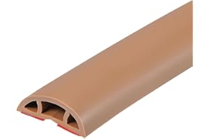 QXDGOAL PVC Pavimento Copricavi, Canalina Passacavi Muro Adesiva, Canalina Cavi Pavimento Calpestabile,Proteggere Gestione dei Cavi(Color: Light Brown, S: 2m)