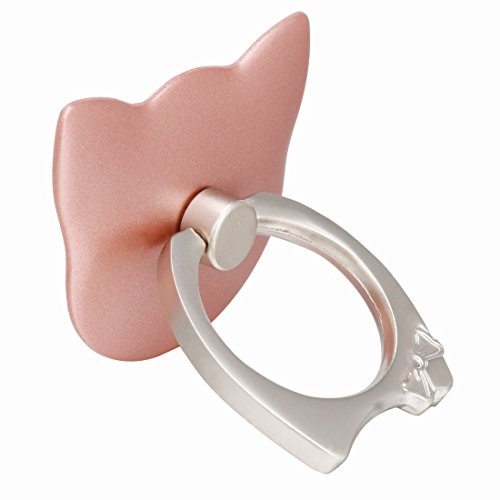 Tiaobug Universal Aufkleber Ring Standplatz Handy Halter 360 Grad Drehbar Metall Smartphone Griff Ring Finger Grip Handy StÃ¤nder Halter Halterung Rosa Katze One Size