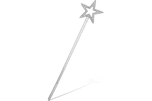 Abeillo Varita Magica para Hadas, Varitas Niños Estrella Brillante Princesa, Varilla Plateada, ángel Hada, Varita Mágica para Navidad, Disfraz Carnaval Fiesta Temática Cosplay Disfraces de Mascaradas