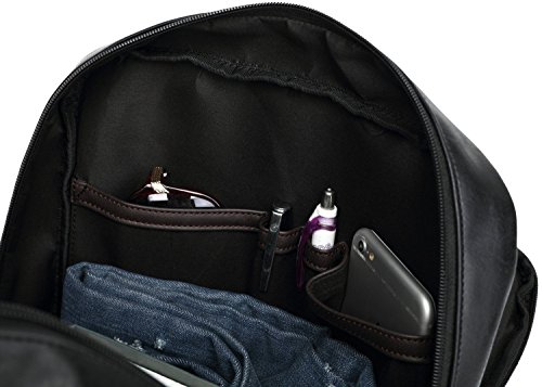BAOSHA BP-11 Unisex Wasserdichter PU Leder Business Laptop Rucksäcke 14 Zoll Herren Damen Kunstleder College Studenten Schule Tasche School Backpack Daypack Schwarz - 9