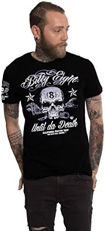 UNTIL DA DEATH - Billy Eight- Mens T-Shirt - Black - Biker, Rocker, Rock-a-billy USA