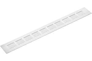 sourcing map Rectangle Shape Ventilation Grille Aluminum Alloy Louvered Air Vent 15.75 x 1.97 Inch for Wardrobe Cupboards