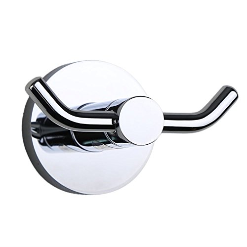 Fuloon Edelstahl Haken Mantel und Hut Haken 9*5.5*6cm Kleine Verchromt Haken Wandmontiert Hanger Hook (1-Stück, Silber)