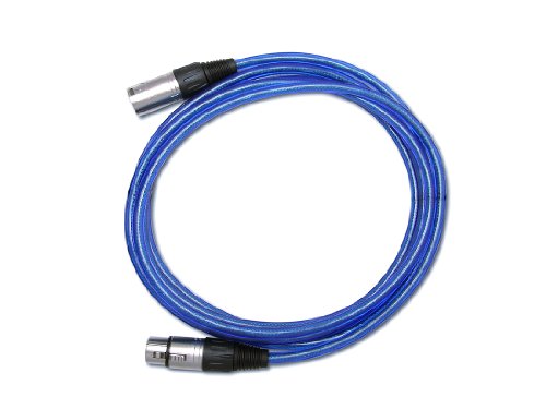 Cable 100 - Snakebite XLR Male to Female with Translucent Sleeve - 10m - Blue Colour