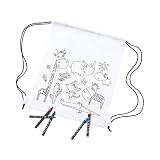 Tamaño Ideal para Niños, Medidas:30cm x 20cm, peso 47gr. Tanto las mochilas como los estampados para colorear son perfectos para niños pequeños. Con cuerdas autocierre en color negro y refuerzo en las esquinas.
