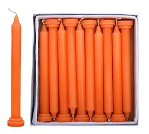 Boxeen Paraffin wax Taper Candle, Pack of 10, Orange