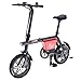 Produktbild FJW 14" Elektrisches Fahrrad - Tragbar und einfach zu verstauen Unisex Faltrad Lithium-Ionen-Akku und geräuscharmes Motorrad Daumenhebel mit LCD-Geschwindigkeitsanzeige,Black