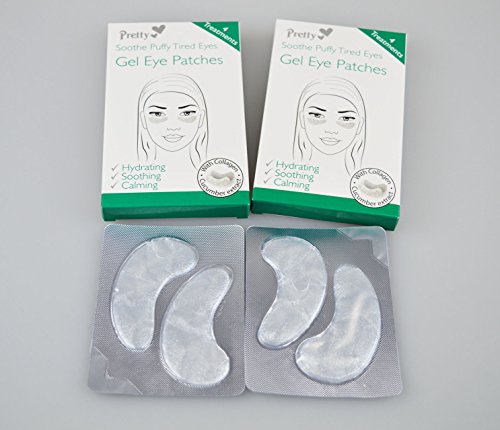 Gel Eye Patches Soothes Puffy Tired Hydrate Bags Cucumber Extract Pack of 8