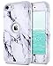Produktbild Dailylux iPod Touch 5 Hülle,iPod Touch 6 Hülle,3in1 Hybrid Schutzhülle Hart PC + Weiche Silikone Stoßfest Tasche Plastik Case Cover für Apple iPod Touch 5/6th Generation -Marble