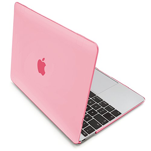 MyGadget MacBook 12 Zoll Retina *Crystal* Case Hülle - Apple Model ab 2015 (A1534) durchsichtige Plastik Tasche Mac Schutzhülle Hartschale Cover in Rosa