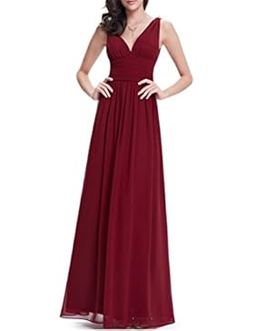 KAXIDY Damen Abendkleider Lang ärmellos Lange Kleider Lang Chiffon Partykleider