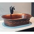 B Backline Ceramic Designer Counter Top/Over Counter Wash Basin Table Top/Vessel Sink Art Basins for Bathroom & Living Room 21.5 X 14.5 X 5 Inches (Maroon Matt)