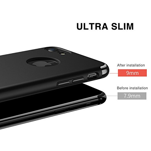 Funda iPhone 7  RANVOO 3 en 1 Anti-Scratch Anti-huella dactilar a prueba de choque Marco Electroplate con superficie antideslizante cubierta Excelente agarre el caso para el iPhone 7   logo out 