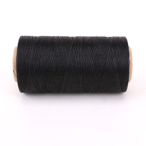 Gewachstes LEDERGARN WACHSBAND Nähen Handwerk Ø 0,8 mm 260m Schwarz - 2