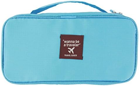 Lovetree Travel Necessity Accessories Storage Underwear Clothes Lingerie Bra Organizer Cosmetic Makeup Pouch Suitcase Case (Blue)