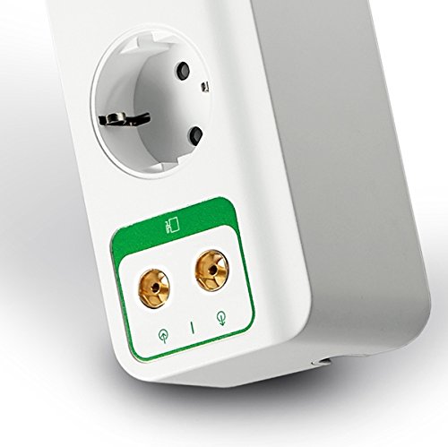 APC Surge Protector – Steckdosenleiste mit Überspannungsschutz – 5-fach Stecker Schuko, schaltbar, 2 TV-/Video-Schutz-Ausgänge – Farbe: weiß – PM5V-GR - 2